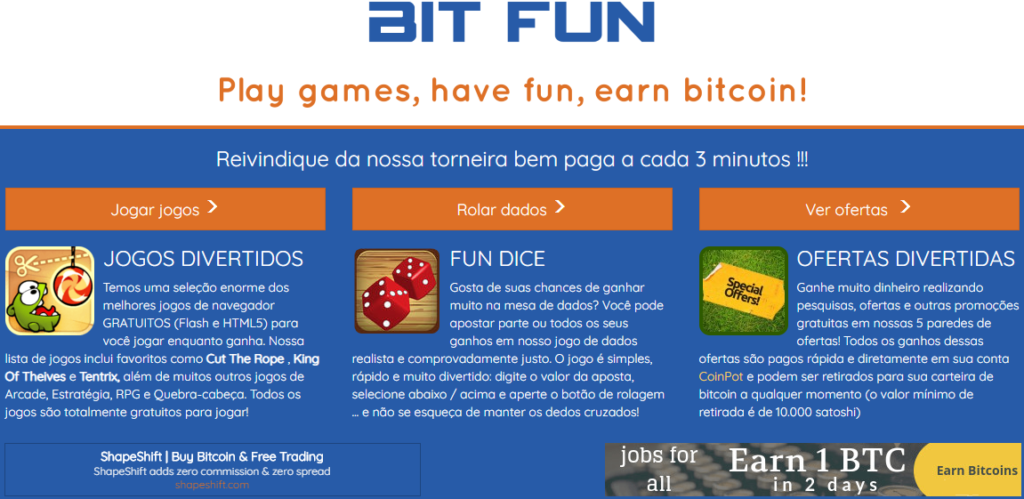 Bit Fun - Como Ganhar Bitcoin de graça